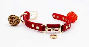 Hand Made Leather Pet Collar With Heart