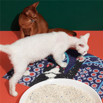 Classic Cat-pattern Cat litter Mat