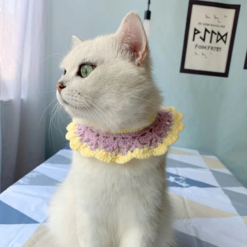Knitting Handmade Cat Bib