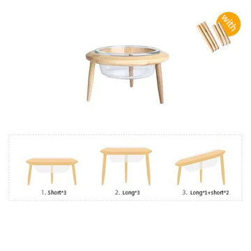 Adjustable Height Glass Cat Bowl