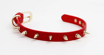 Hand Made Leather Pet Collar Metal Stud