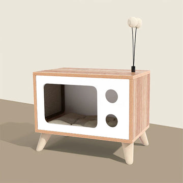 TV Shape Wooden Cat Bed