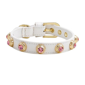 Hand Made Leather Pet Collar Rhinestone