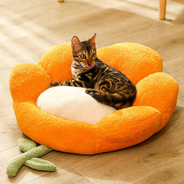 Orange Flower Pet Sleeping Bed