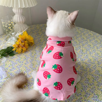 Pink Strawberry Cat Clothes