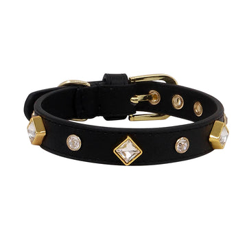 Hand Made Leather Pet Square Diamond Collar