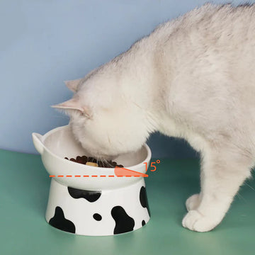 Cow Colored Cat Bowl
