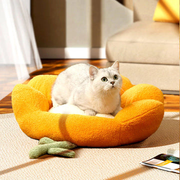 Orange Flower Pet Sleeping Bed