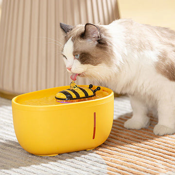Yellow Bee Cat Water Fountain