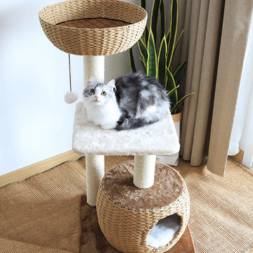 Brown Rattan Cat Tree