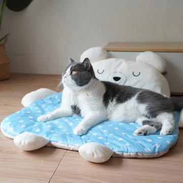 White Ear Bear Cool Cat Mat