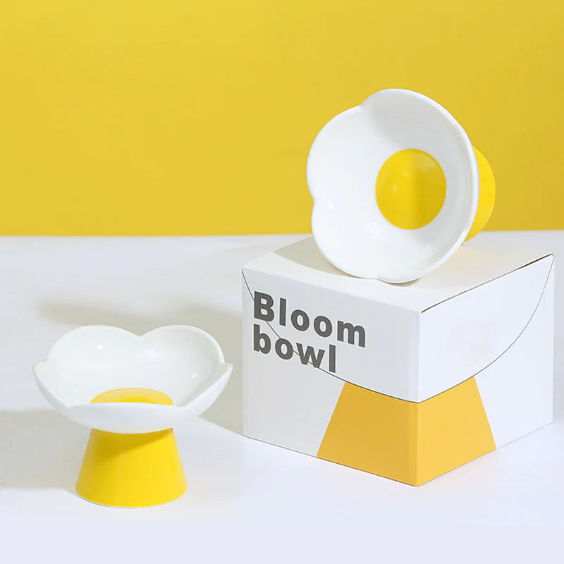 Sunflower Ceramic Cat Bowl