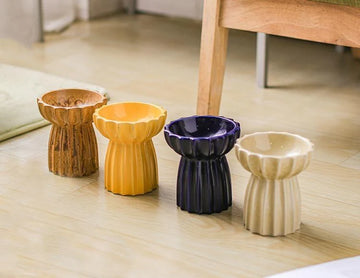 Multi Color Raised Cat Bowl