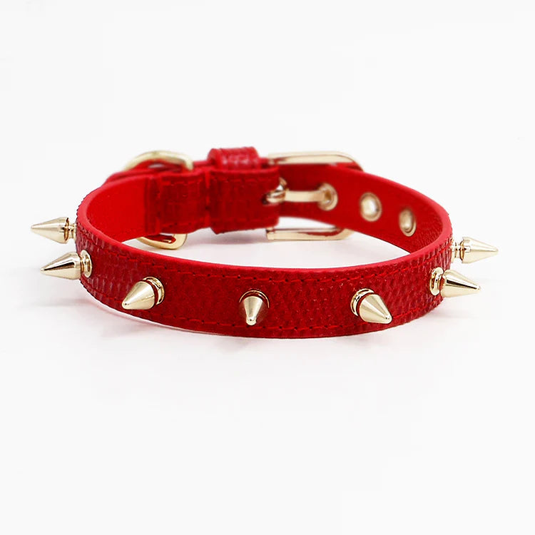 Hand Made Leather Pet Collar Metal Stud